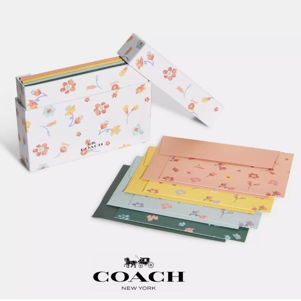 COACH Boxed notecards with Mystical Floral Print NWT